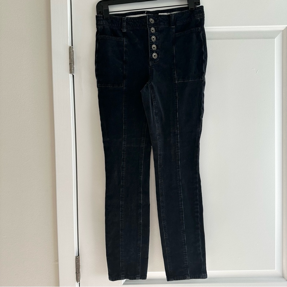 Anthropologie Pilcro Button-Front High-Rise Skinny Corduroy Pants